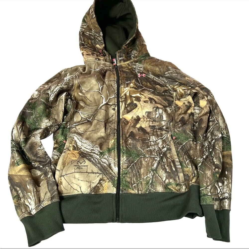 Under Armour Storm Women’s Hoodie Medium Camouflage Realtree Zip Down #1752